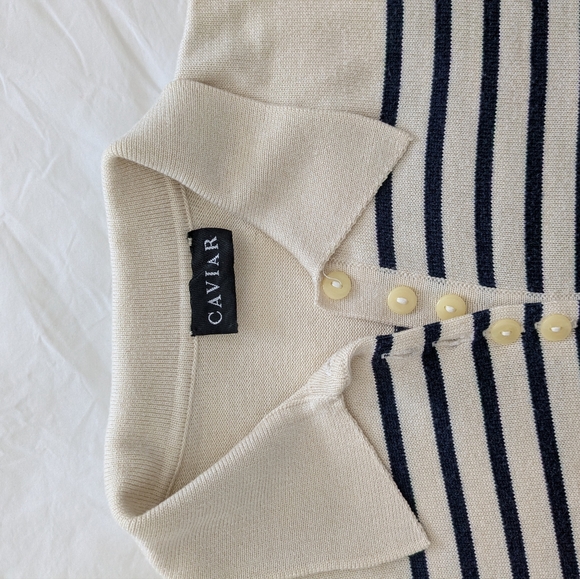 Nautical / breton stripe sweater with collar - Picture 6 of 6